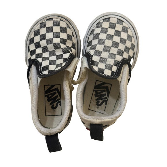 Vans Shoes Toddler Size 5 Black White Classic Slip-On Checkerboard Canvas Skater - Picture 2 of 7